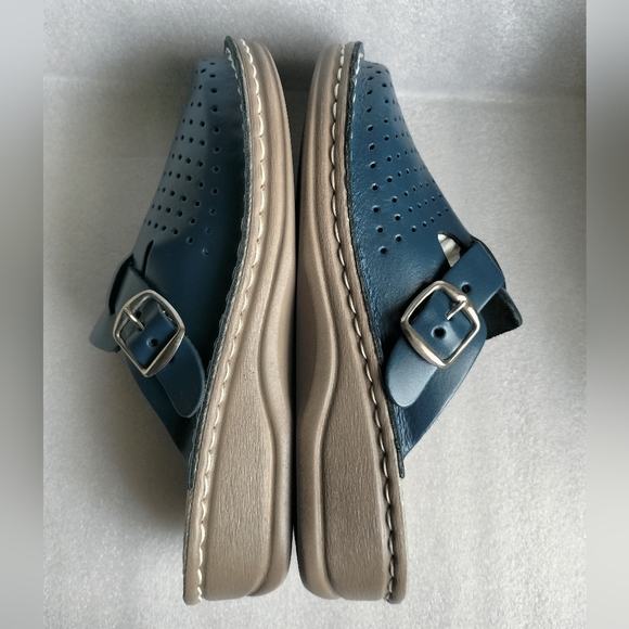 Ledi Anatomic comfort clogs slip on blue sandals size 5.5 - Picture 3 of 6
